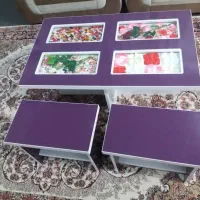 میز جلو مبلی با چهار عدد عسلی تمام ام دی اف سفارشی