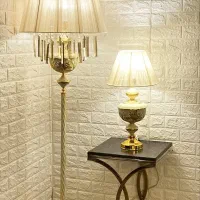 آباژور ایستاده فلزی با کلاهک مخمل|چراغ خواب و آباژور|تهران, اتابک|دیوار