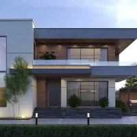 طراحی نقشه کشی ویلا کلبه محوطه روف گاردن سازه نما