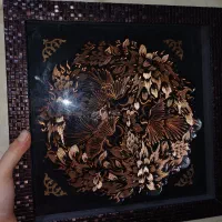 صنایع دستی اصفهان بشقاب مسی قلمزنی مدل الماس تراشه