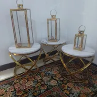 سه عدد فانوس طلایی و سه عسلی ست خودش ب فروش میرسه|مبلمان خانگی و میز عسلی|رباط‌کریم, |دیوار