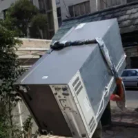 حمل اثاث منزل کارگرخالی کارگر باماشین حمل یخچال