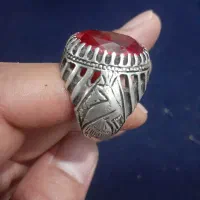 انگشتر نقره نگین یاقوت سرخ الماسی|جواهرات|شهر بابک, |دیوار