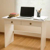 میز تحریر سفید دو کشو