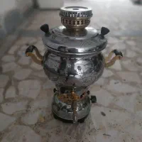 سماورگازی تمام استیل بدنه طرح دار منقش به گل و بته