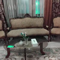 مبل ۹ نفره سلطنتی چوب گردو|مبلمان خانگی و میز عسلی|گرمدره, |دیوار