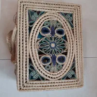 ست چایخوری چینی ۱۷ پارچه زیبا.با جعبه حصیری نو