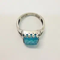 انگشتر عقیق خطی آبی|کلکسیون اشیاء عتیقه|مشهد, پایین خیابان|دیوار