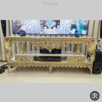 میز تلویزیون با میز خاطر برنز اصل قلم کاری سیاه|میز تلویزیون|تاکستان, |دیوار