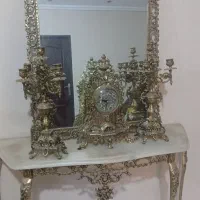 آینه شمعدان برنزی قدیمی