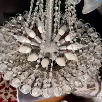 ۳عددلوستربزرگ آویزکریستالی  سالم محکم وشیک