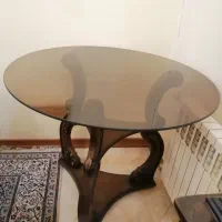 میز گرد چوب و شیشه برنز|مبلمان خانگی و میز عسلی|تهران, فرمانیه|دیوار