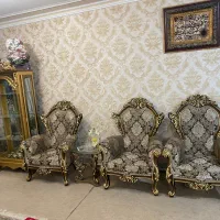 مبلمان چوب راش سفارشی ۹ نفره همراه ۶ نفر|مبلمان خانگی و میز عسلی|تبریز, |دیوار