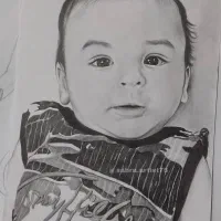 نقاشی چهره سیاه قلم فقط سایزa4