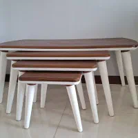 میز عسلی چوبی 4 تیکه تمیز و بدون ایراد|مبلمان خانگی و میز عسلی|گنبد کاووس, |دیوار