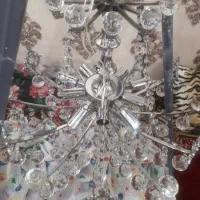 ۲ عدد لوستر کریستال آویز  ۱۲شاخه|لوستر و چراغ آویز|خرمشهر, |دیوار