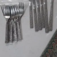 یک دست کره خوری و چنگال میوه وغذا خوری قدیمی