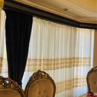 دو عدد پرده  پذیرایی منزل برای دو پنجره
