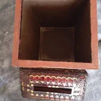 سطل و جا دستمال کاغذی چرم شتر مرغ|صنایع دستی و سایر لوازم تزئینی|کاشان, زیدی|دیوار