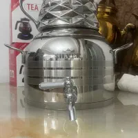کتری و قوری روگازی کف چدن اکبند طلایی و استیل
