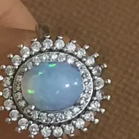 انگشترنقره زنانه عیار۹۲۵بانگین اپال سفیدبسیارزیبا