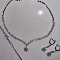 نیم‌ست نقره مدل جواهری نگین باگت|جواهرات|فردیس, فردیس|دیوار