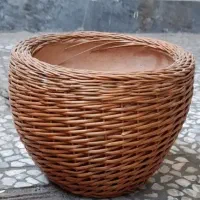 گلدان بافت حصیری تزئینی