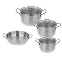 سرویس قابلمه و تابه 7 پارچه استیل مدل 001