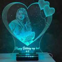 آباژور سه بعدی چهره حکاکی چهره کادو تولد|چراغ خواب و آباژور|اصفهان, هفتون|دیوار