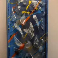 تابلو رزین و چوب شیشه