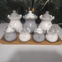 پاسماوری سرامیکی سفید طوسی طلایی