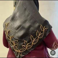 روسری مشکی جواهردوزی