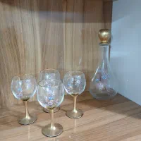 تنگ جام‌ و پارچ‌لیوان طلایی لیوان فرانسویی