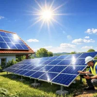 همکار خانم  در زمینه نیروگاه خورشیدی