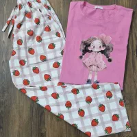 ست تیشرت شلوار عروسکی نخ پنبه