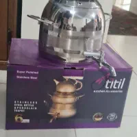 کتری قوری شیر دار استیل ترتیل آکبند