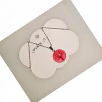 گردنبند رزینی استیل آبکاری شده با طرح خاص و زیبا