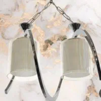 لوستر اشپزخانه و اتاق دو شاخه طلایی و نقره ای