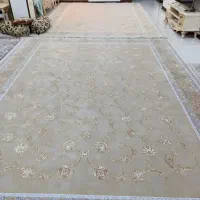 فرش کرم صدفی طلاکوب ۱۲۰۰شانه تراکم۳۶۰۰|فرش|شهرکرد, |دیوار