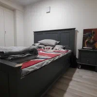 تخت دو نفره تمام چوب به همراه تشک