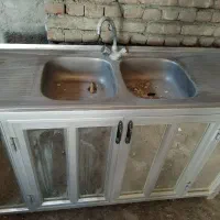 سینک ظرفشویی با میز آلومینیومی|آب‌چکان و نظم‌دهنده ظروف|آذرشهر, |دیوار