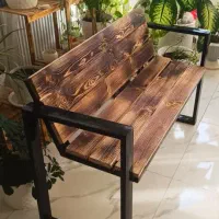نیمکت و میز های چوبی فلزی/کافه/باغی/فضای باز/ویلا