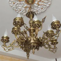 یک عدد لوستر برنزی ۱۰شاخه ، مجزا ، ۱۰شعله|لوستر و چراغ آویز|تهران, حکیمیه|دیوار