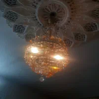 ۴ تا لوستر برنزی چشمه نور آنتیک+هدیه|لوستر و چراغ آویز|ابهر, |دیوار