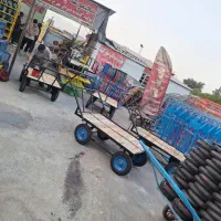 گاری با طبق چهار چرخ دستی حمل بار میوه باطبق چوبی)