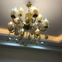 لوستر ۶شاخه ۱۲ شعله برنز