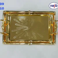 سینی ۲تیکه وارداتی طلایی و نقره کیفیت خوب