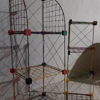 دو قفسه فلزی مشبک|کتابخانه، شلف، قفسههای دیواری|مسجد سلیمان, |دیوار