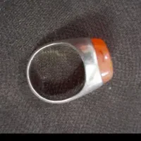 انگشتر نقره،عقیق یمانی،عتیقه ،قدمت بالای ۱۷۰سال|کلکسیون اشیاء عتیقه|رشت, چله خانه|دیوار