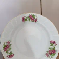 بشقاب پلو خوری گلسرخ و۶عددسس خوری فرانسه